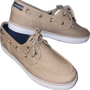 Nautica Youth Boat Shoes Size 6 (Big Boys) Spinnaker Pintuck Oxford Tan (sand)